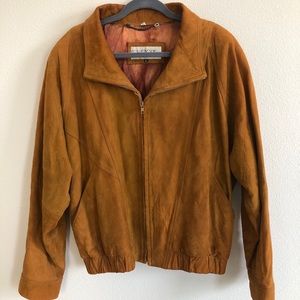 Men’s Brown Leather Bomber Jacket